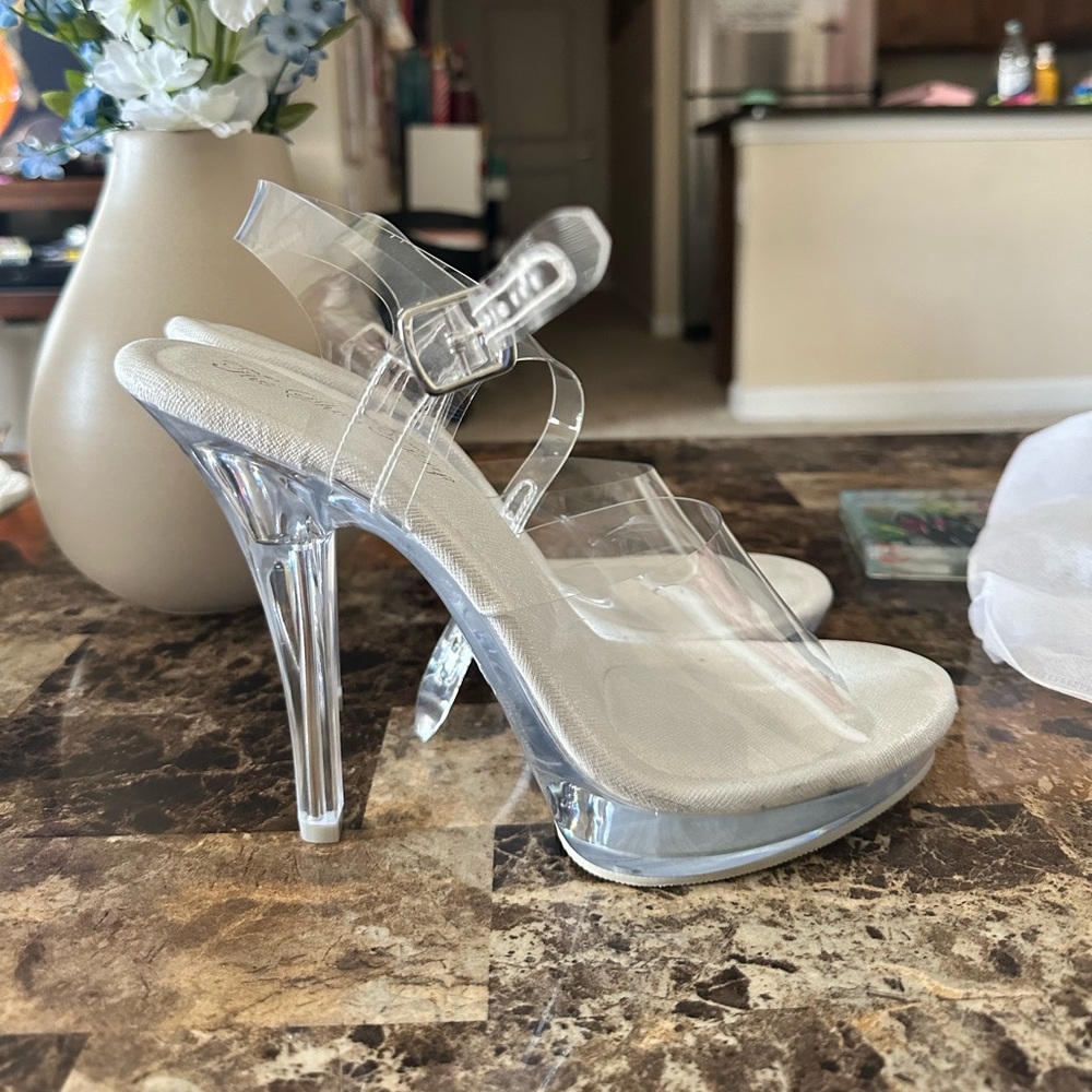 clear heels